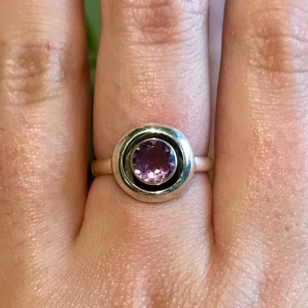 Amethyst and sterling silver ring size 7